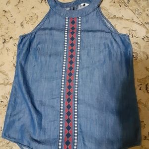 Denim haulter top